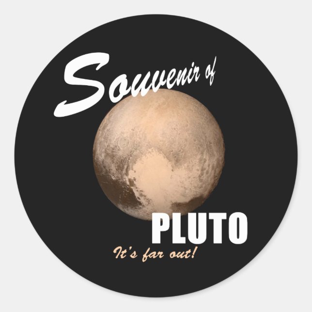 Pluto-Souvenir Runt Klistermärke (Framsida)