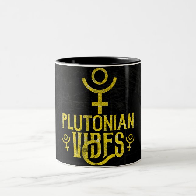 Pluto Vibes Skorpionen Astrologi Zodiakus Pluto Två-Tonad Mugg (Center)