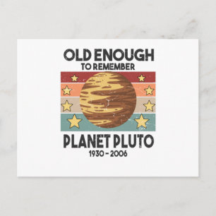 Pluto Vintage Planet Galax Ruttna Vykort
