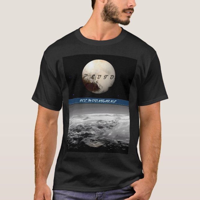 Pluto Yta med planet T Shirt (Framsida)