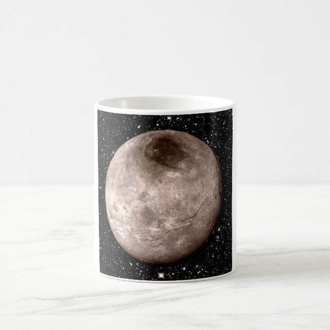PLUTOS bakgrund för stjärna för MÅNE CHARON (det Kaffemugg (Center)
