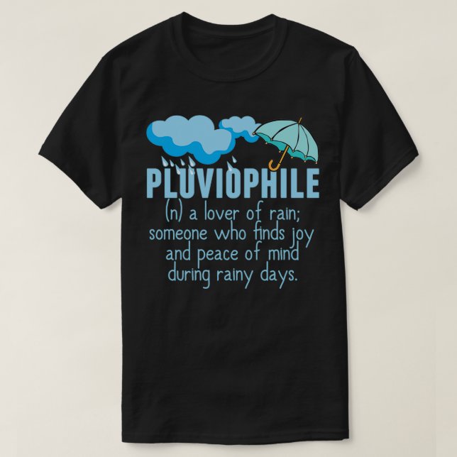 Pluviophile Kärlek of Rain T Shirt (Design framsida)