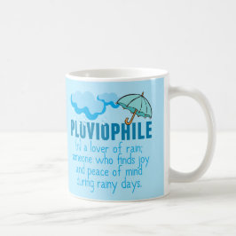 Pluviophile Rain Älskare Söt Blue Umbrella Kaffemugg