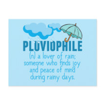 Pluviophile Rain Älskare Söt Blue Umbrella
