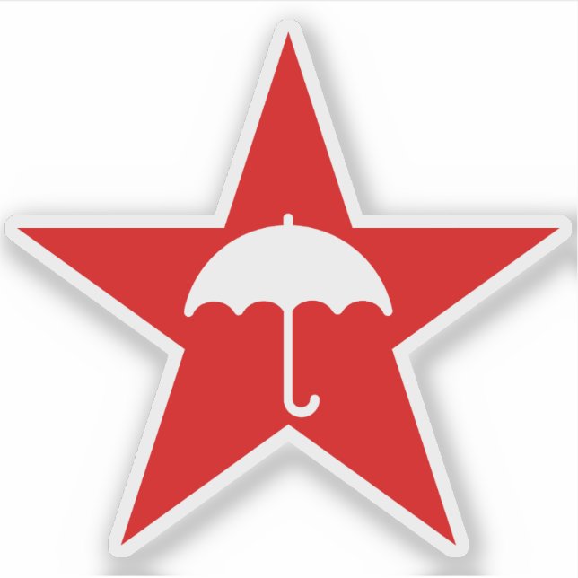 Pluviophile Star (röd) Klistermärken (Framsida)
