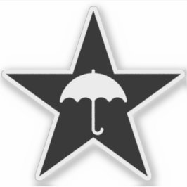 Pluviophile Star (svart) Klistermärken