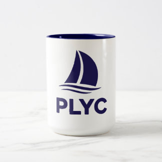 PLYC Vit kopp med marinblå inredning