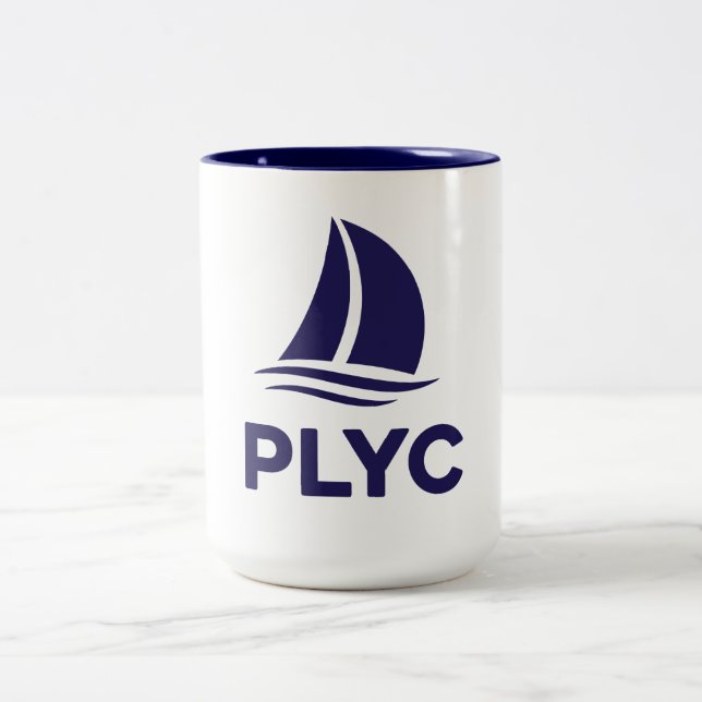 PLYC White Mug with Navy Interior  Två-Tonad Mugg (Center)