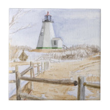 Plymadow Lighthouse Watercolor