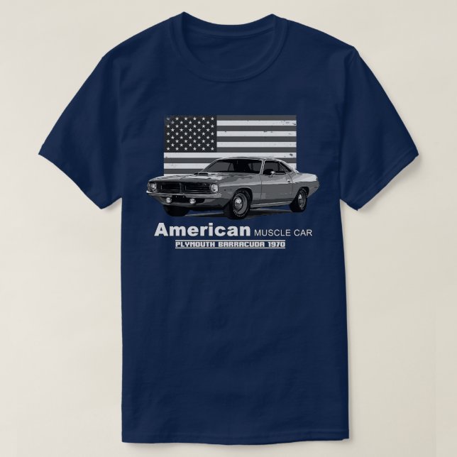 Plymouth Barracuda American Muscle 60s 70s Gamla ä T Shirt (Design framsida)