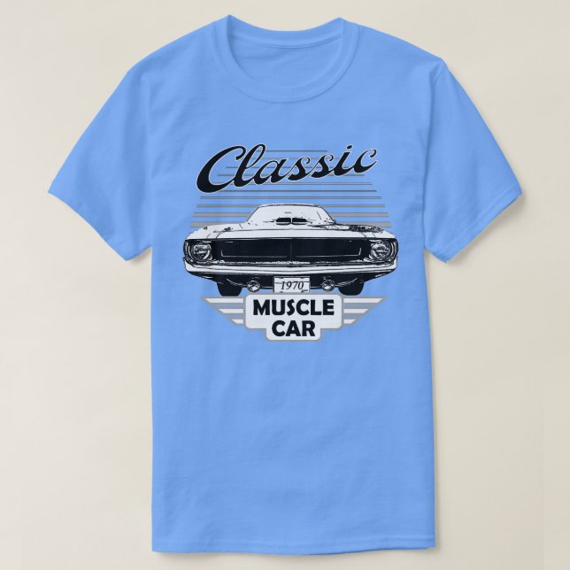 Plymouth Barracuda Classic American Muscle 70s T Shirt (Design framsida)