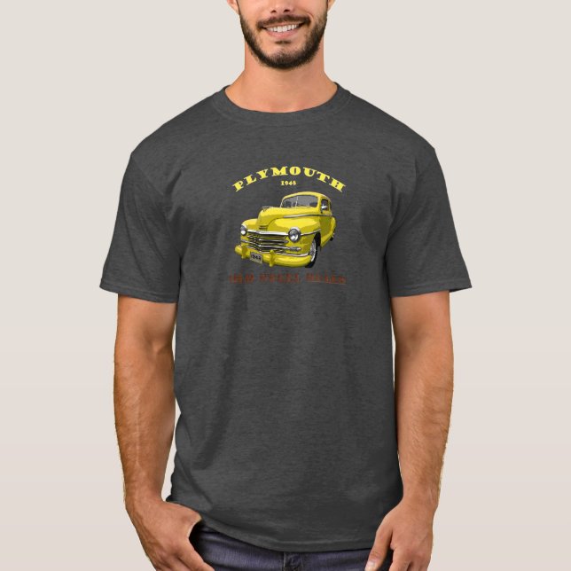 Plymouth. Chrysler. Mopar. Gult 48. T Shirt (Framsida)