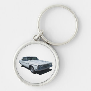 Plymouth coupe 1963 rund silverfärgad nyckelring