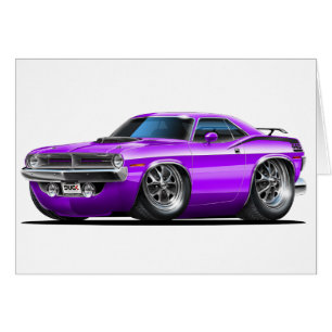 Plymouth Cuda lilabil 1970 Hälsningskort