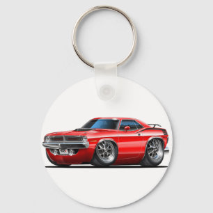 Plymouth Cuda röd bil 1970 Nyckelring