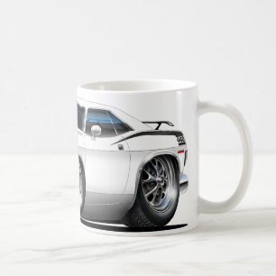 Plymouth Cuda vitbil 1970 Kaffemugg