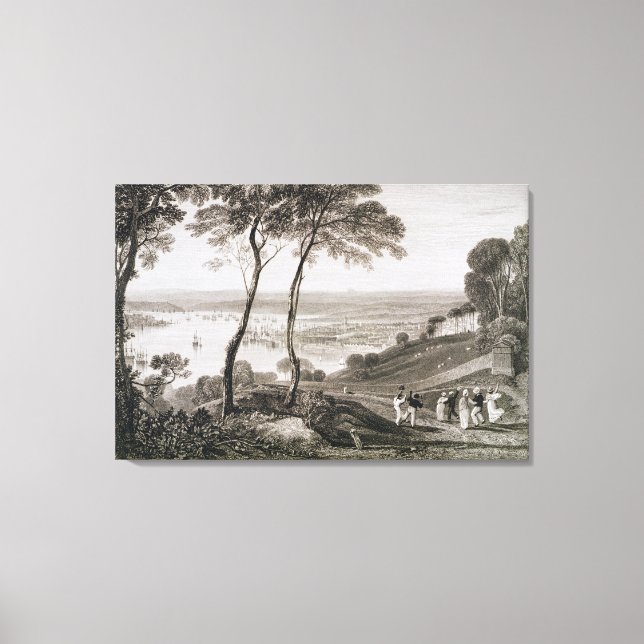 Plymouth Dock från Mount Edgecombe, från Cooke's Canvastryck (Framsida)