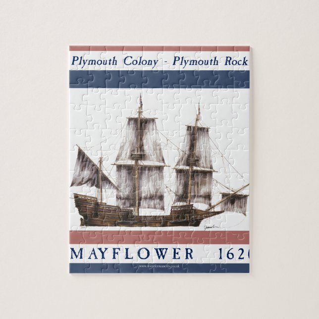 plymouth för 10 mayflower koloni pussel (Vertikal)