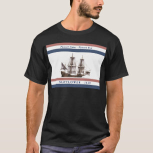 plymouth för 10 mayflower koloni t shirt