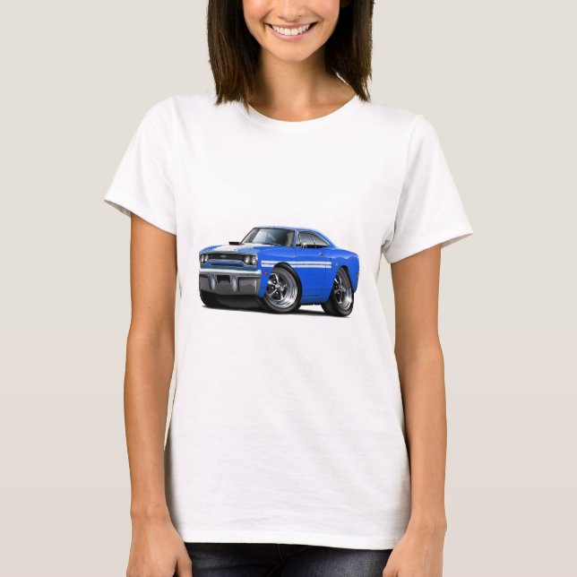Plymouth GTX blåvit bil 1970 T-shirt (Framsida)