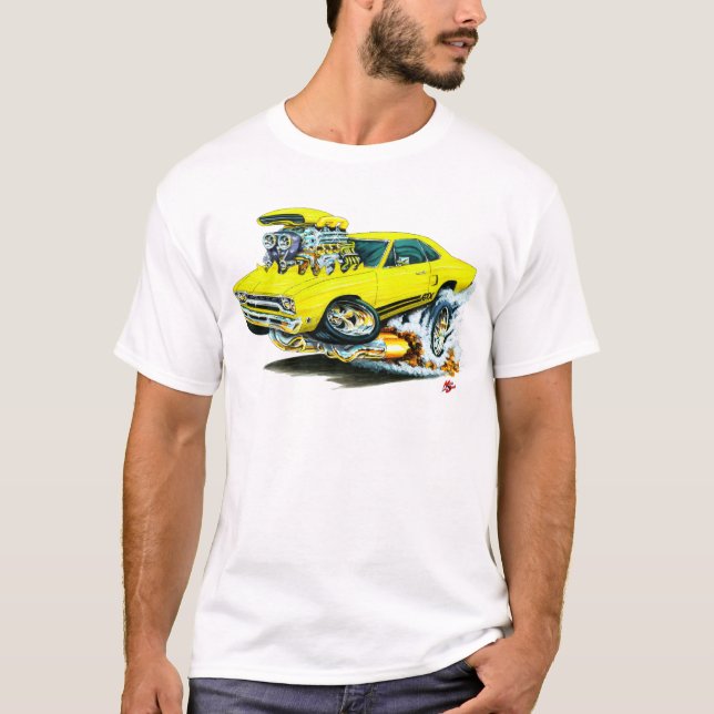 Plymouth GTX gul bil 1968-69 T Shirt (Framsida)