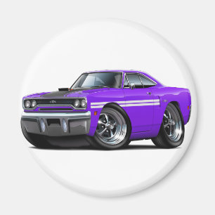 Plymouth GTX Lila-Vit bil 1970 Magnet