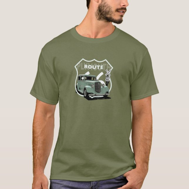 Plymouth. Krysler. Mopar. Mint Grönt Hotrod T Shirt (Framsida)