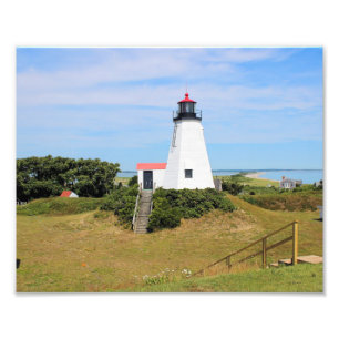 Plymouth Lighthouse, "Gurnet" Massachusetts Fototryck