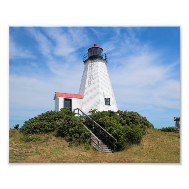 Plymouth Lighthouse, "Gurnet" Massachusetts Fototryck (Framsidan)