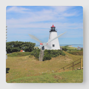 Plymouth Lighthouse, "Gurnet" Massachusetts Fyrkantig Klocka