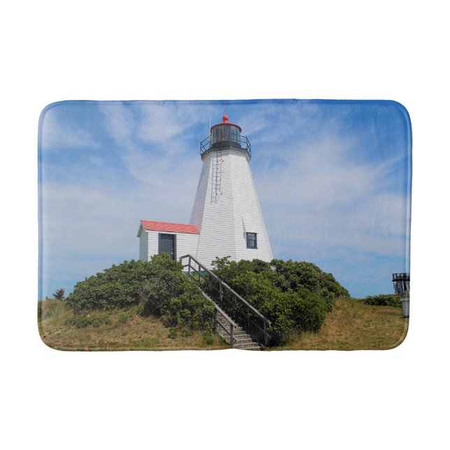 Plymouth Lighthouse, Massachusetts Large Bath Mat Badrumsmatta (Framsidan)