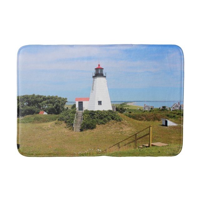 Plymouth Lighthouse, Massachusetts Large Bath Mat Badrumsmatta (Framsidan)