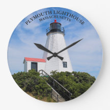 Plymouth Lighthouse, Massachusetts Round Clock