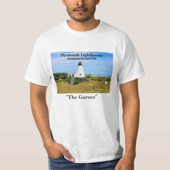 Plymouth Lighthouse, "The Gurnet", MORSA T-Shirt (Framsida)