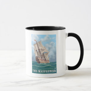 Plymouth MassachusettsView av Mayfloweren Mugg