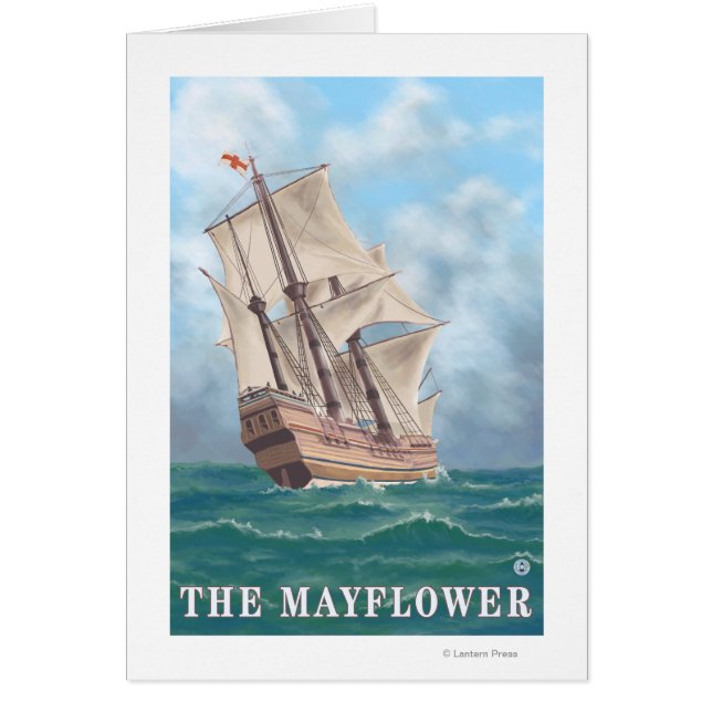 Plymouth, MassachusettsView of the Mayblommor Hälsningskort (Framsidan)