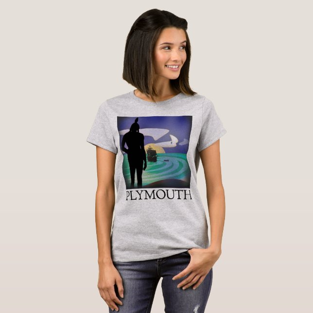 Plymouth Massasoit's Gaze Dam Tee (Hel framsida)
