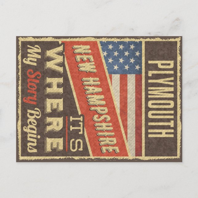 Plymouth New Hampshire Vykort (Framsida)