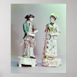 Plymouth porslinherde och shepherdess poster