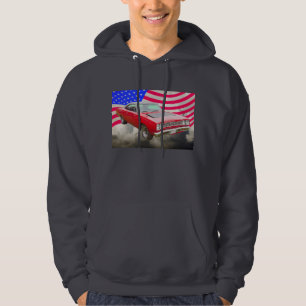 Plymouth Roadrunner 1968 och amerikanska flaggan Sweatshirt Med Luva