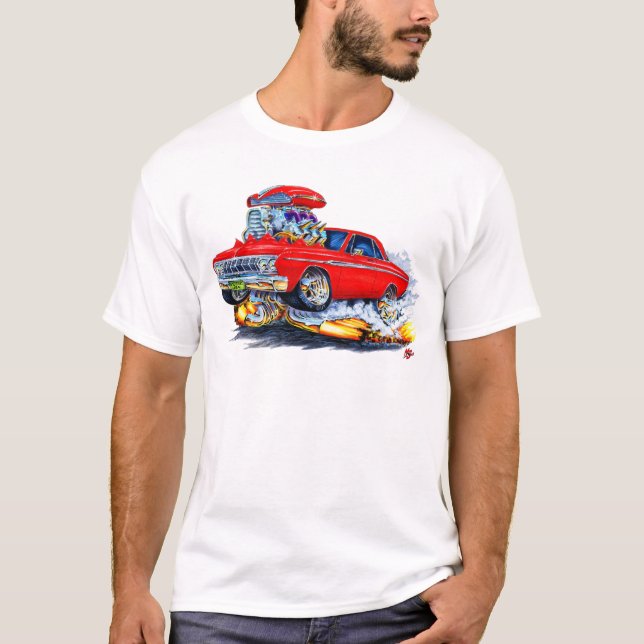 Plymouth röd bil 1964 t-shirt (Framsida)