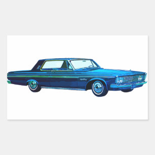 Plymouth Sport Fury 1963 Rektangulärt Klistermärke