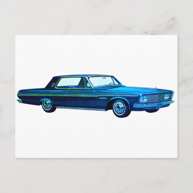 Plymouth Sport Fury 1963 Vykort (Framsida)