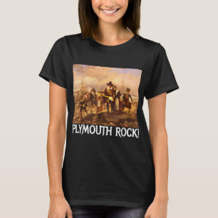 Plymouth Sten! Thanksgiving Pilgrims Rocking Guita T Shirt