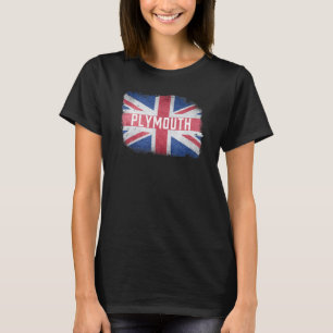 Plymouth Storbritannien Brittisk flagga Vintage Uk T Shirt