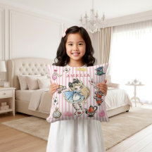 Plyschig Chibi-Alice Rosa Randig Dekorationskudde