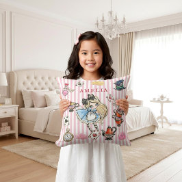 Plyschig Chibi-Alice Rosa Randig Dekorationskudde Kudde