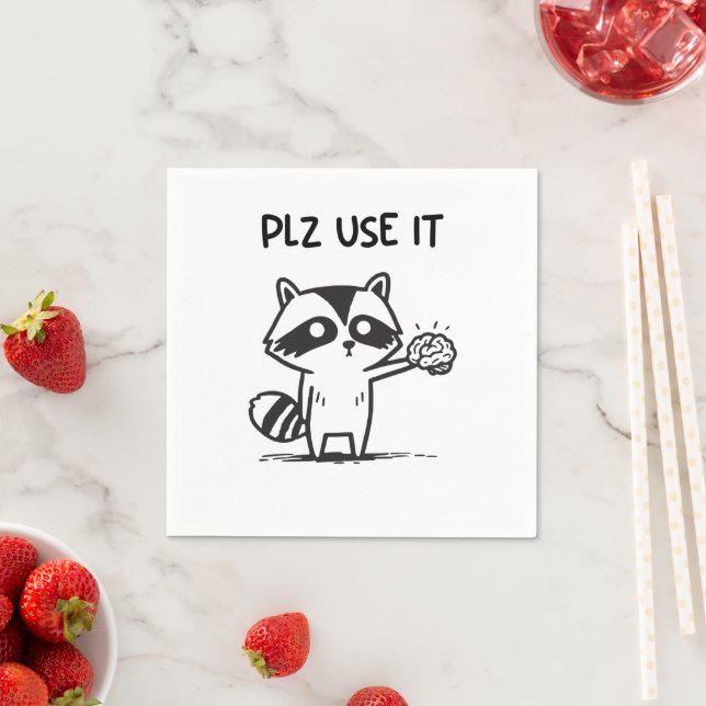 Plz Använda it - Lustig Racoon Sarcastic Pappersservett (Insitu)