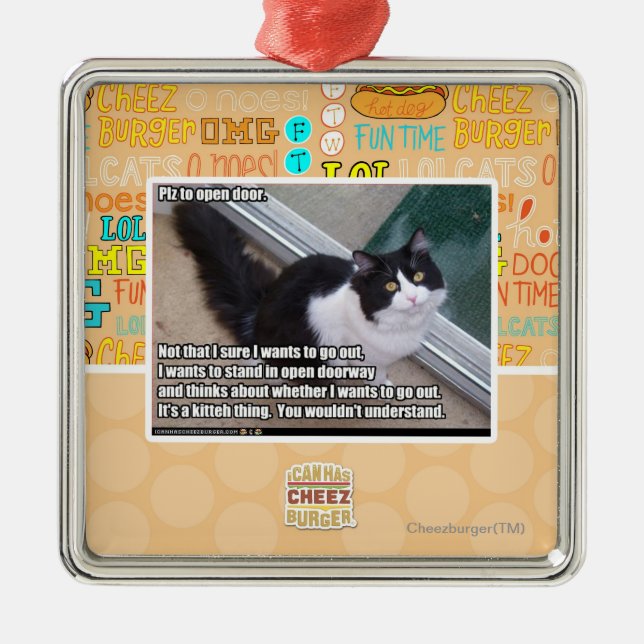 Plz till den öppna dörren julgransprydnad metall (Framsidan)