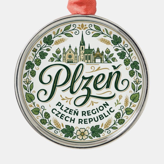 Plzeň Tjeckien Julgransprydnad Metall (Framsidan)